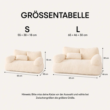 Katzenbett mit Rand | Weiches Katzensofa für gemütliche Ruhe