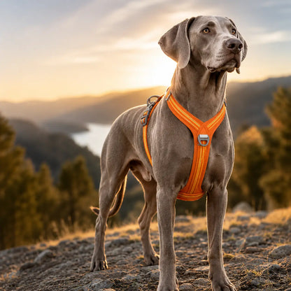 Hundegeschirr mit Griff & Reflektor | Verstellbares Hundegeschirr