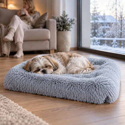 Waschbares Plüsch Hundebett | Warmes Hundebett für kalte Tage