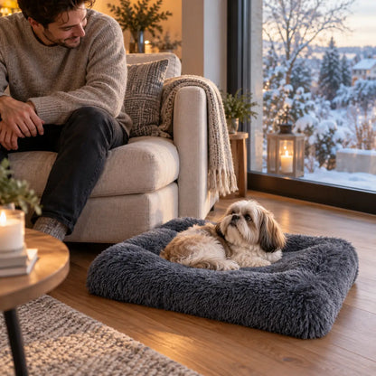 Waschbares Plüsch Hundebett | Warmes Hundebett für kalte Tage