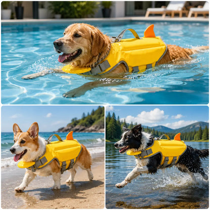Hundeschwimmweste mit Rettungsgriff | Verstellbare Schwimmhilfe für kleine Hunde