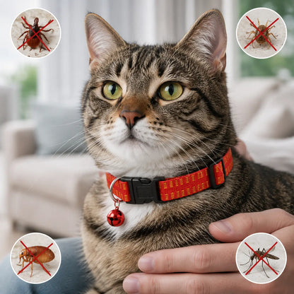 Zeckenhalsband für Katzen | Verstellbarer Schutz vor Insekten