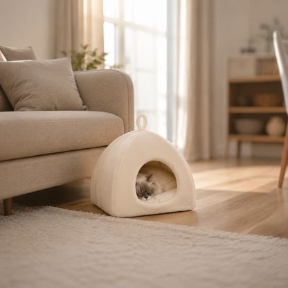 Katzenhöhle für kleine Katzen | Warm & weich gepolstert