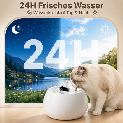 Ceramic Cat Fountain | 1.5L Drinking Fountain Quiet