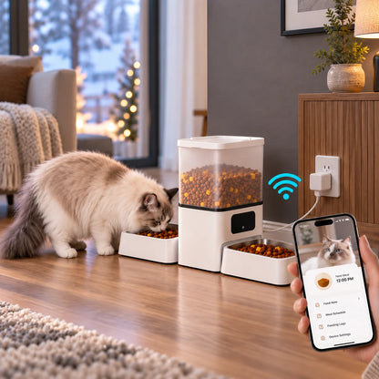 Automatischer Futterautomat | 6L WLAN Futterspender für Hunde & Katzen