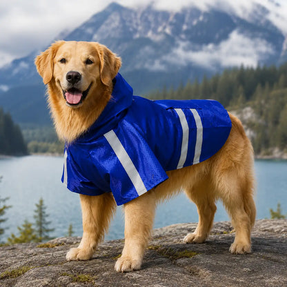 Hunde Regenmantel Wasserdicht | Reflektierende Regenjacke mit Kapuze