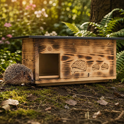 Igelhaus aus Massivholz | Wetterfestes Winterquartier für Igel