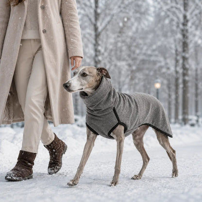 Winddichter Hundemantel mit Rollkragen für Windhunde
