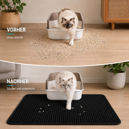 CleanPaw – Die hygienische Katzenstreumatte mit Wabenstruktur für ein sauberes Zuhause