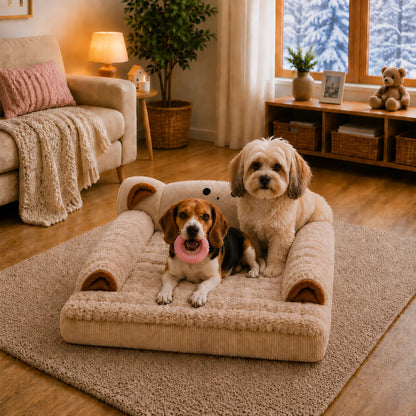 Hundebett Winter | Flauschiges Hundekörbchen aus weichem Fleece