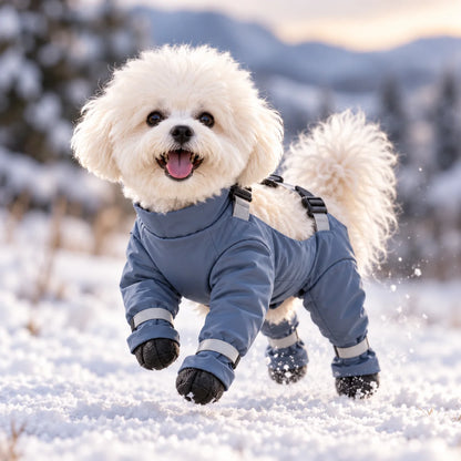 Hundeschuhe Winter | Pfotenschutz mit verstellbaren Hosenträgern