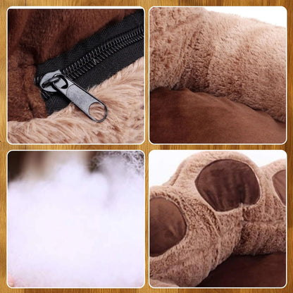 Hundebett in Pfotenform | Beruhigendes & Waschbares Kuschelbett