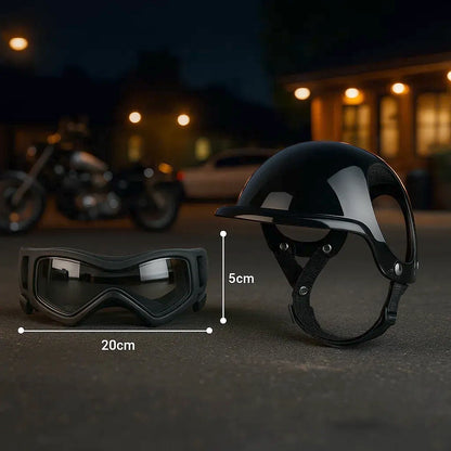 Helm & Schutzbrille Set für Hunde | Verstellbar & Bequem