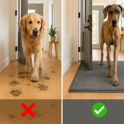 Schmutzfangmatte Hund Grau | Saugstark & Schnelltrocknend für Zuhause