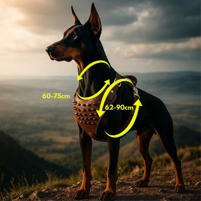 Leder Hundegeschirr | Verstellbares Spiked Geschirr für Hunde