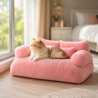 Katzenbett mit Rand | Weiches Katzensofa für gemütliche Ruhe