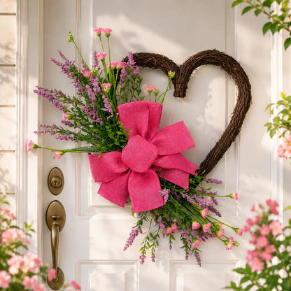 Türkranz Herbst Herz mit Kunstblumen für Haustür 45 cm