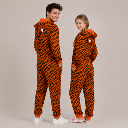 Tiger Partnerlook | Onesie & Hundemantel für Mensch und Hund