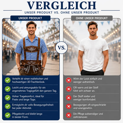 Herren Oktoberfest Hemd Lederhosen Print | Bayerisches Trachtenhemd