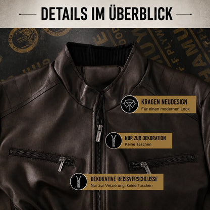 Vintage Herren Motorrad Lederjacke aus Leder | Slim Fit Winterjacke
