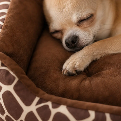 Hundebett Winter | Warmes Plüschbett für Hunde mit hohem Rand