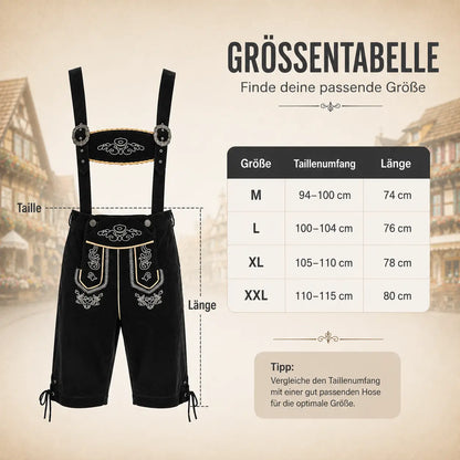 Oktoberfest Lederhose Herren mit Hosenträgern | Trachtenkostüm