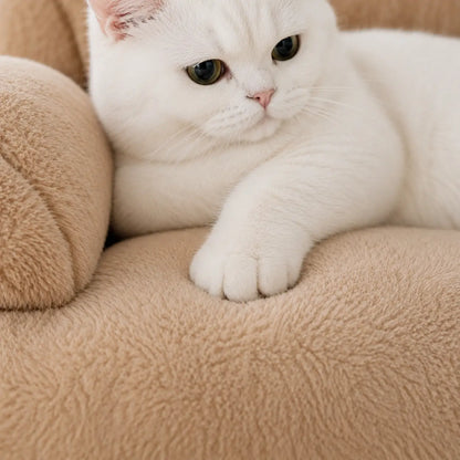 Katzenbett mit Rand | Weiches Katzensofa für gemütliche Ruhe