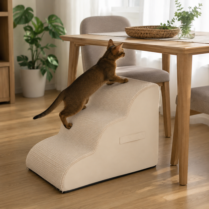 3-stufige Hundetreppe aus Schaumstoff mit rutschfestem Bezug