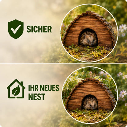 Igelhaus aus Holz | Wetterfestes Winterquartier für Igel