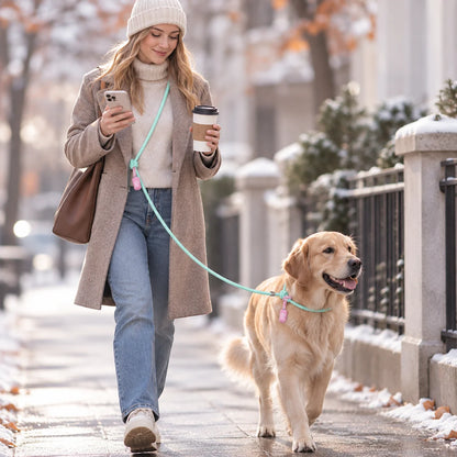 Hundeleine | Verstellbare Nylon Führleine für Winterspaziergänge