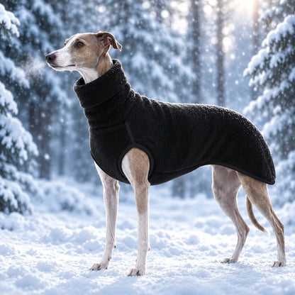 Winddichter Hundemantel mit Rollkragen für Windhunde