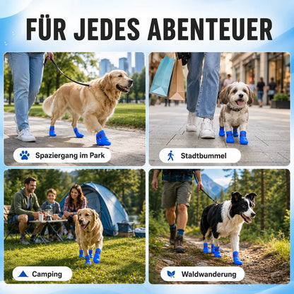 Wasserdichte Hundeschuhe 4er-Set | Rutschfeste Gummistiefel für Hunde