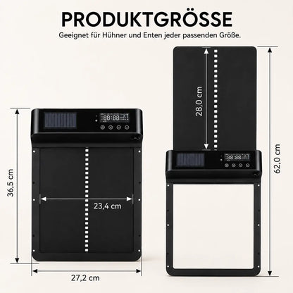 Automatische Hühnerklappe Solar | LCD & Licht-Sensor mit Fernbedienung