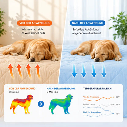 Kühlende Hundedecke Q-MAX > 0.5 | Waschbare Kühldecke für Hunde & Katzen