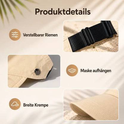 Damen Sonnenhut aus Baumwolle | UV-Schutz Bucket Hat mit Breiter Krempe