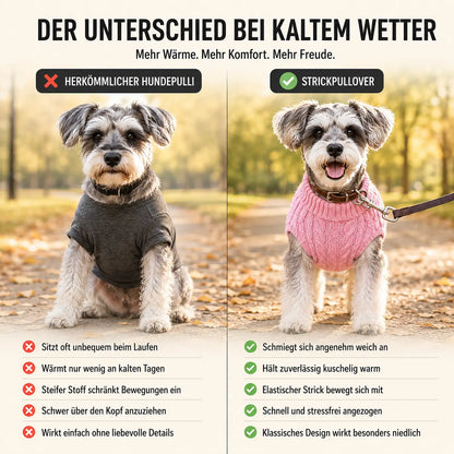 Hundepullover Strick für kleine Hunde | Warmer Hundemantel