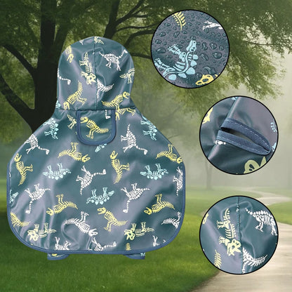 Hundemantel Dino Design | Wasserfeste Regenjacke für Abenteuer im Regen