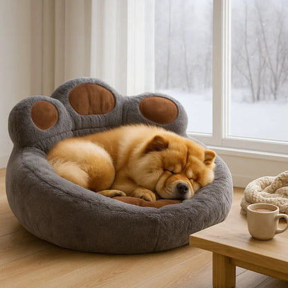 Hundebett in Pfotenform | Beruhigendes & Waschbares Kuschelbett