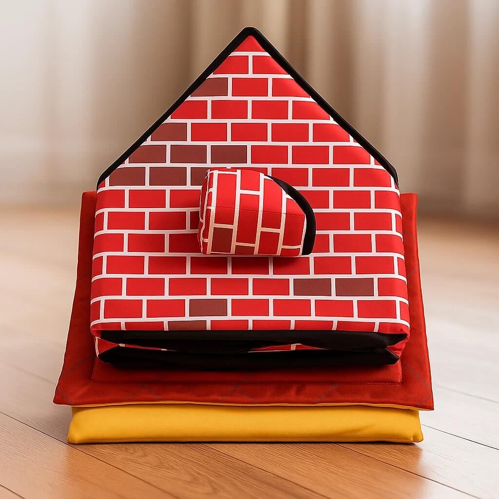 Faltbare Hundehütte im Ziegelstein-Design | gemütlich & robust