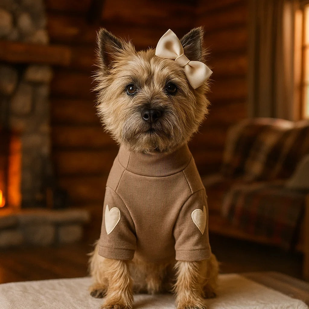 Hundemantel Herzmuster | Weicher & Süßer Hundepullover für Wintertage