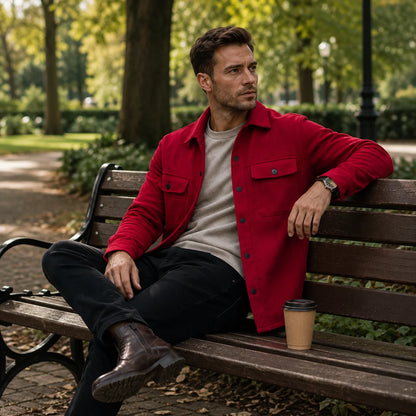 Herren Flanelljacke mit Fleece-Futter | Warme Winterjacke für Herren