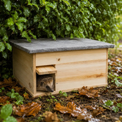 Igelhaus aus Holz für den Garten | Sicheres Winterquartier für Igel