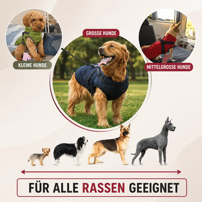 Wasserdichter Hundemantel mit Geschirr für kleine & mittlere Hunde