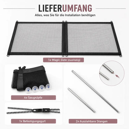 Mobiles Hundegitter für Treppen & Türen | Faltbar mit Reißverschluss