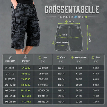 Herren Cargo Shorts aus Baumwolle | Atmungsaktiv für Outdoor & Freizeit