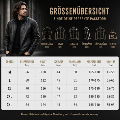 Herren Lederjacke | Vintage Stehkragen Jacke