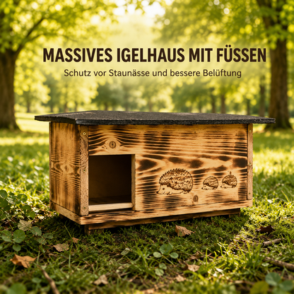 Igelhaus aus Massivholz | Wetterfestes Winterquartier für Igel