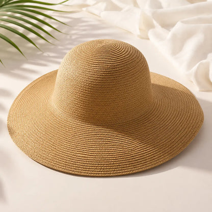 Damen Sonnenhut mit Breiter Krempe | Eleganter Sommer Strothut UV-Schutz