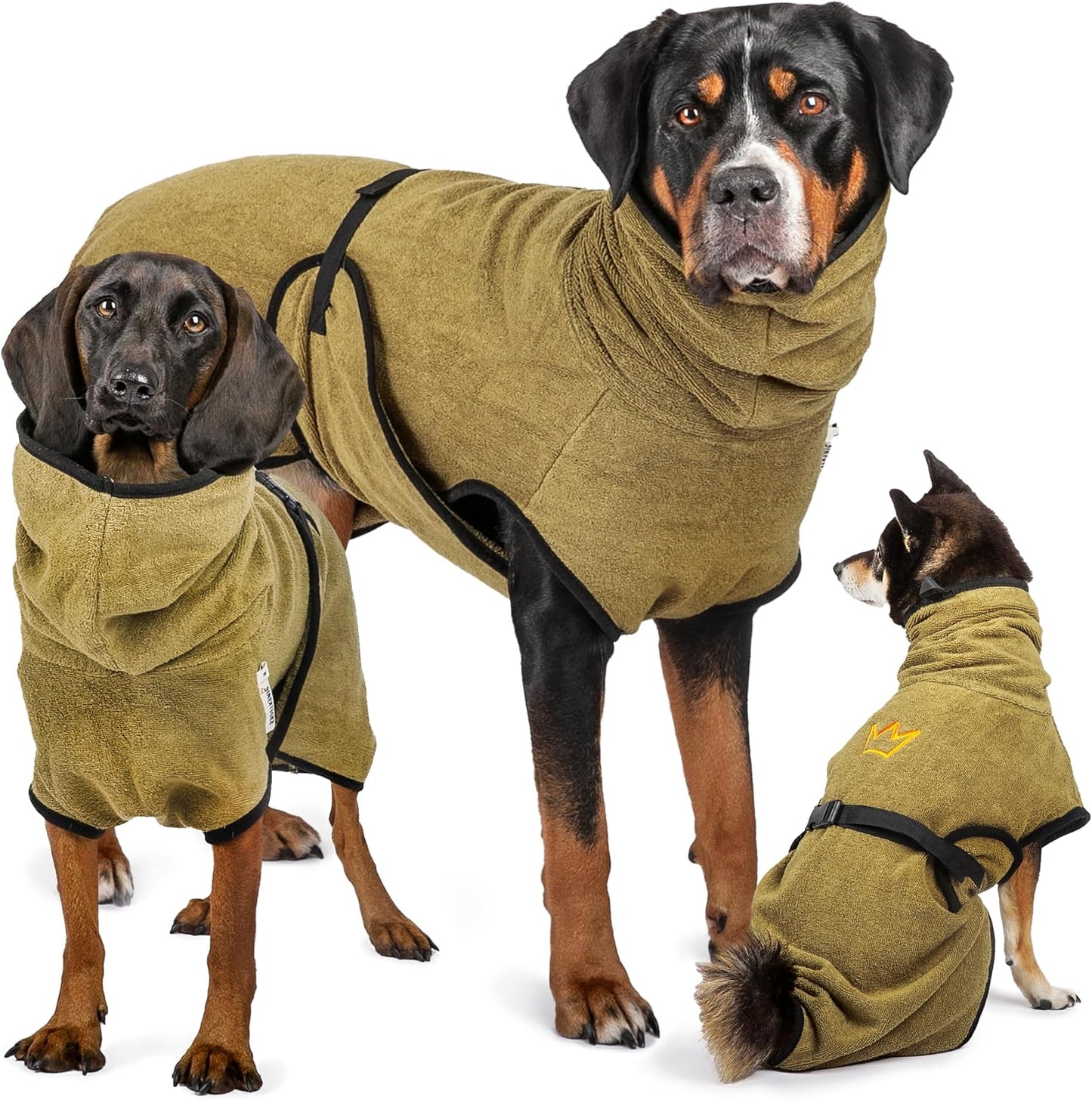 TrockenBuddy – Der super saugfähige Hunde-Bademantel aus Frottee-Baumwolle