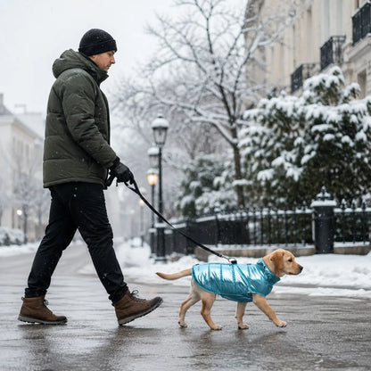 Hundemantel wasserdicht | Warmer Wintermantel mit Leinenringen